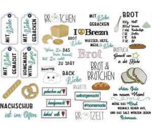 Stickserie ITH - Brot Liebe - Anhänger